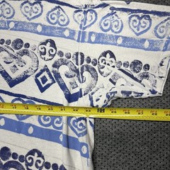 Vintage 90S Surfing Beach Aop Striped Pattern Single Stage White Tee XL Mens