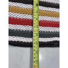 Mens Colorful Striped Crochet Open Knit Mesh short sleeve t Shirt Size XL