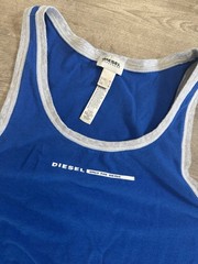 Diesel Simon Singlet Mens Medium Tank Top Blue Sleveless Y2K Shirt