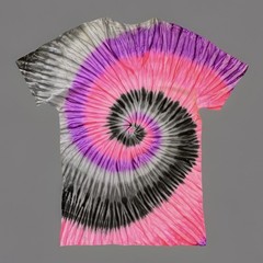 *New* 3XL & 4XL Handmade Tie Dye, Magenta Gray Spiral, Crew or V-Neck