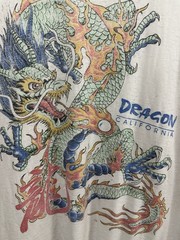 VTG Oriental Dragon California Chinatown Super Thrashed Paper Thin Worn T-Shirt