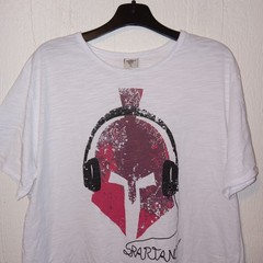 Spartan Helmet Headphones Graphic XL T Shirt ultra soft assassins creed RARE