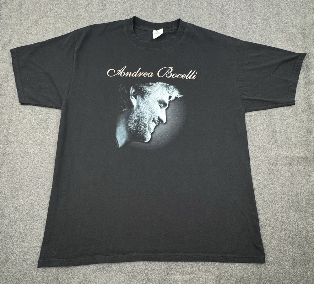 Vintage Andrea Bocelli Shirt Mens XL Black Short Sleeve 2005