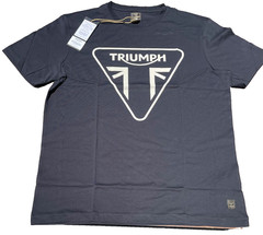 Triumph Helston T-Shirt Mens XL Jet Black Spellout Logo Cotton Short Sleeve