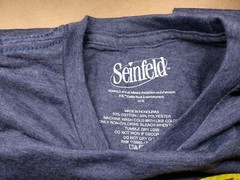 Seinfeld Shirt TV Show Distressed Logo Officially Licenced Tee Navy Mens L-XXL