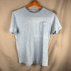 Wallace And Barnes T Shirt Mens Medium Indigo Blue Slub Cotton Pocket Tee