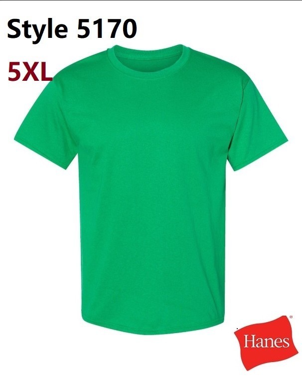 Hanes 5170 5XL EcoSmart Crewneck Short Sleeve Tee Pit to Pit 31″ Kelly Green