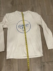 Oakley Men’s Small Long Sleeve T-Shirt White Blue Surf Outdoor Skateboard Beach
