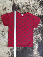 Vintage 1990s T-Shirt Red with Black Geometric Pattern Size 2X