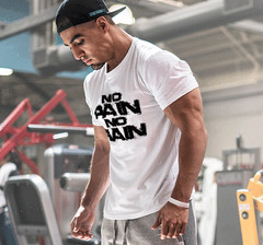 Men Gym Muscle Fitness Sport Bodybuilding Sport T-shirt Tee