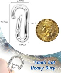 10/30PCS Stainles Steel Carabiner Spring Snap Hooks Heavy Duty Keychain Clip NEW