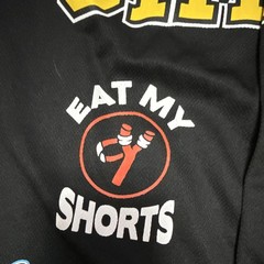Bart Simpson The Simpsons Mesh Jersey V-Neck T-Shirt Black/Yellow 4X