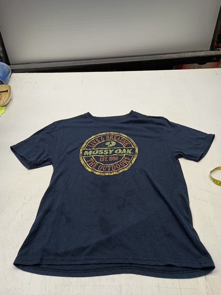 Large Mossy Oak Blue Live Breath Outdoors Logo Short Sleeve Tee