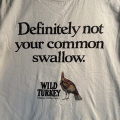 Vintage Wild Turkey Shirt Adult Large Beige Ringer 70s Made In USA Single Stitch