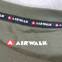 Airwalk T-Shirt 3XL Short Sleeve Army Green Spellout Logo Skateboard Skate