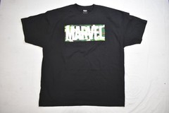 Marvel Mens Marvel Camo Box Logo Black Shirt NWT 2XL-6XL