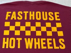 FASTHOUSE – Men’s Short Sleeve L – LARGE – Burgundy – FAST HOUSE F/H Hot Wheels