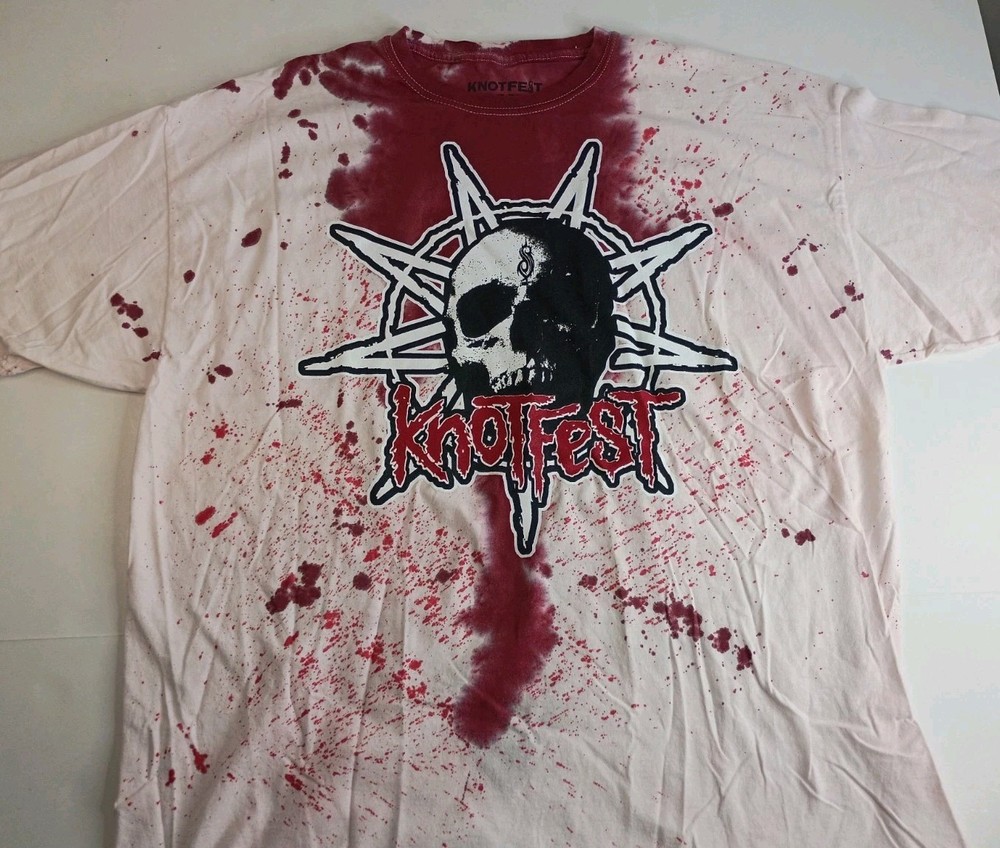 Slipknot Knotfest Blood Splattered Star Skull T-Shirt Sz XXL Roadshow 2022