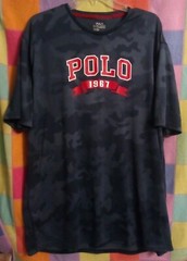 Polo Ralph Lauren Performance 1967 Spell Out Shirt XLT Blue Camo 48″ Chest