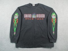 Grave Digger Shirt Mens 2XL Black Bad To the Bone Vintage Monster Truck