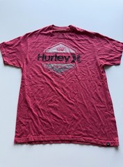 Hurley Men’s T-Shirt Heather Red Graphic Logo Short Sleeve 100% Cotton Sz Large