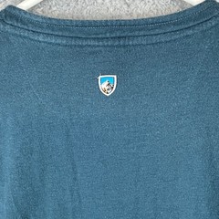Kuhl Mens Vail Henley Small Blue Long Sleeve Thumbhole Cotton Blend