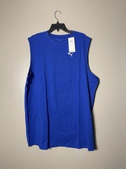Puma Mens Essentials Sleeveless T-Shirt Tank Top Big & Tall Size 2XLT Blue New