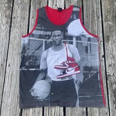 VTG Michael Jordan Vintage All Over Print Tank Top Sleveless Tshirt Size 2XL
