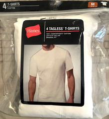 Hanes TagLess T-shirt, 100% Comfort Cotton Original Fit, White Medium New