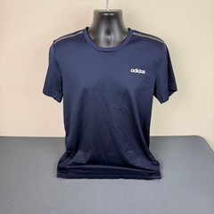 Adidas T-Shirt Mens Large Navy Blue Short Sleeve Graphic Back Performance Tee