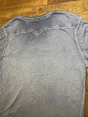 Diesel Grey V-Neck T-Shirt Mens Large Faded Washed Cotton Minimal Designer Casua