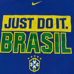 Vintage Nike Team Just Do It Brazil Football T-Shirt Mens XL CBF Spellout Logo