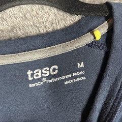 Tasc Shirt Mens M Blue Bamboo Cotton Blend Tagless Crew Performance Basic