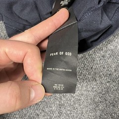 Fear Of God Shirt Mens XL Navy Blue 7 Back Graphic Made USA Cotton Flaw