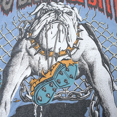 Vintage 1994 LifeForms T-Shirt Mens XL No Bark All Bite Bulldog Light Blue 90s