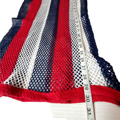 Vintage Trends String Vest Mesh Fishnet Tank Top Dress Large Patriotic USA Flag
