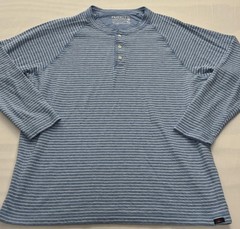 Faherty Shirt Mens XL Blue Striped Long Sleeve Cloud Cotton Henley Tee Casual