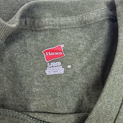 Hanes Men’s Size Large Heather Olive Green Crew Neck T-Shirt Cotton Blend