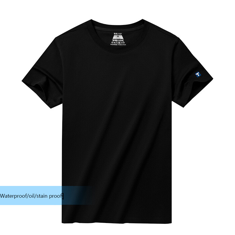 Men T Shirt Waterproof Oil Stain Proof Short Sleeve Tee Summer Casual Streetwear