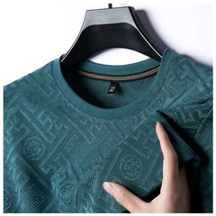 New Fashion Trend Ice Silk Breathable Summer Short Sleeve Luxury Men T-Shirt