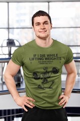 Funny Skeleton Gym T-Shirt – Weightlifting Humor Workout Tee