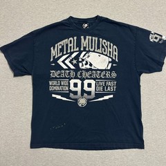 Metal Mulisha Death Cheaters World Wide Domination Graphic Tee Navy Blue Size XL