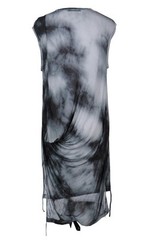 New Tom Rebl Gray White Full Length Sleevess Shirt sz XL X Large Drapey Front