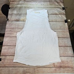ALPHALETE Men’s Tank Top White L Performance Fit Cotton Spandex Activewear