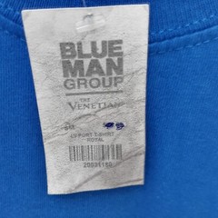 RARE Vintage Y2K Blue Man Group THE VENETIAN Size Small S T-Shirt Blue Art