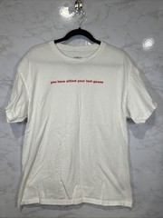 Alab A Lab Sillied Goose T-Shirt White Short Sleeve Crew Neckline Sz Large
