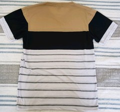 Mecca Mens V Neck T Shirt Striped Colorblock Vintage 90s Y2K Skate Streetwear L