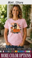 Cat Black Pumpkin Shirt, Cute Halloween Cat Lover Graphic Tee