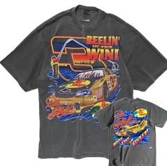 REELIN IN THE WIN DALE EARNHAON A SHAKA HEAVYWEIGHT GARMET DYED T SHIRT “MODERN”