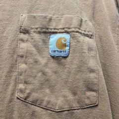 Carhartt Shirt Mens Medium Brown Long Sleeve Pocket Tagless Workwear Tee Jersey